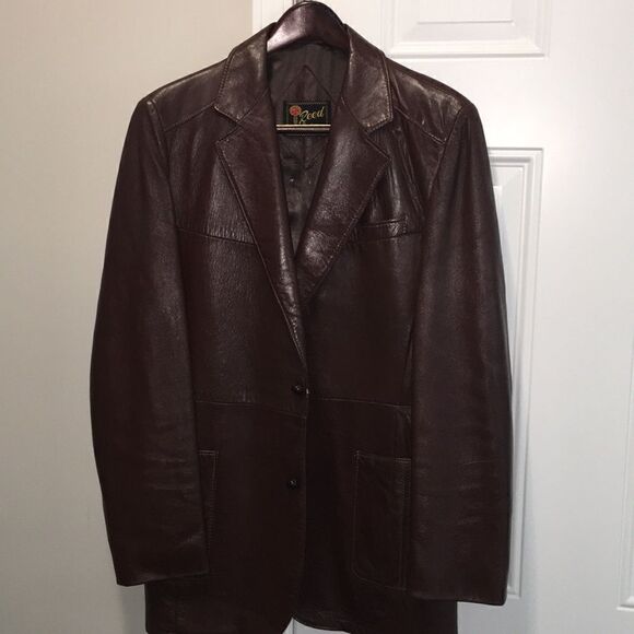 Reed Other - REED Leather lined brown dress Sport Coat Blazer hipster style retro Jacket L